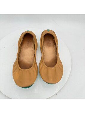 Tieks By Gavrieli Women Size 7 Brown Leather Teal Accents Ballet Women Flat Shoe